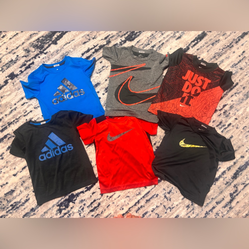 4T Dry fit t-shirt bundle, Nike and Adidas (6 shirt bundle)